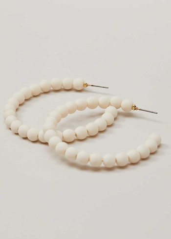 Phase Eight Matte Bead Hoop Jewellery White Canada | HYIAEN-795